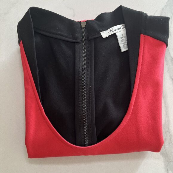 Kenneth Cole Womens Color Block Sleeveless Sheath Dress Coral & Black Size 8 EUC - Picture 10 of 10